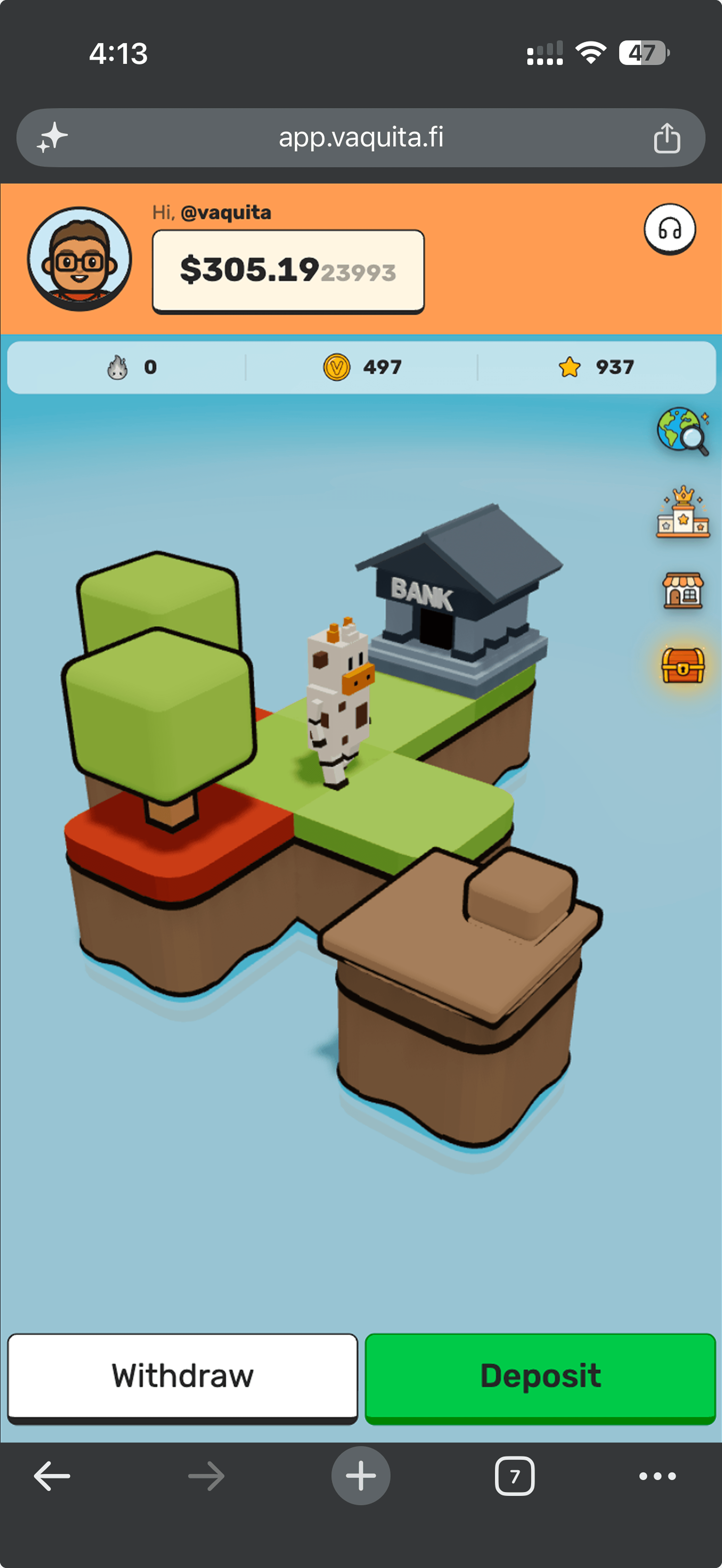 Vaquita app home
